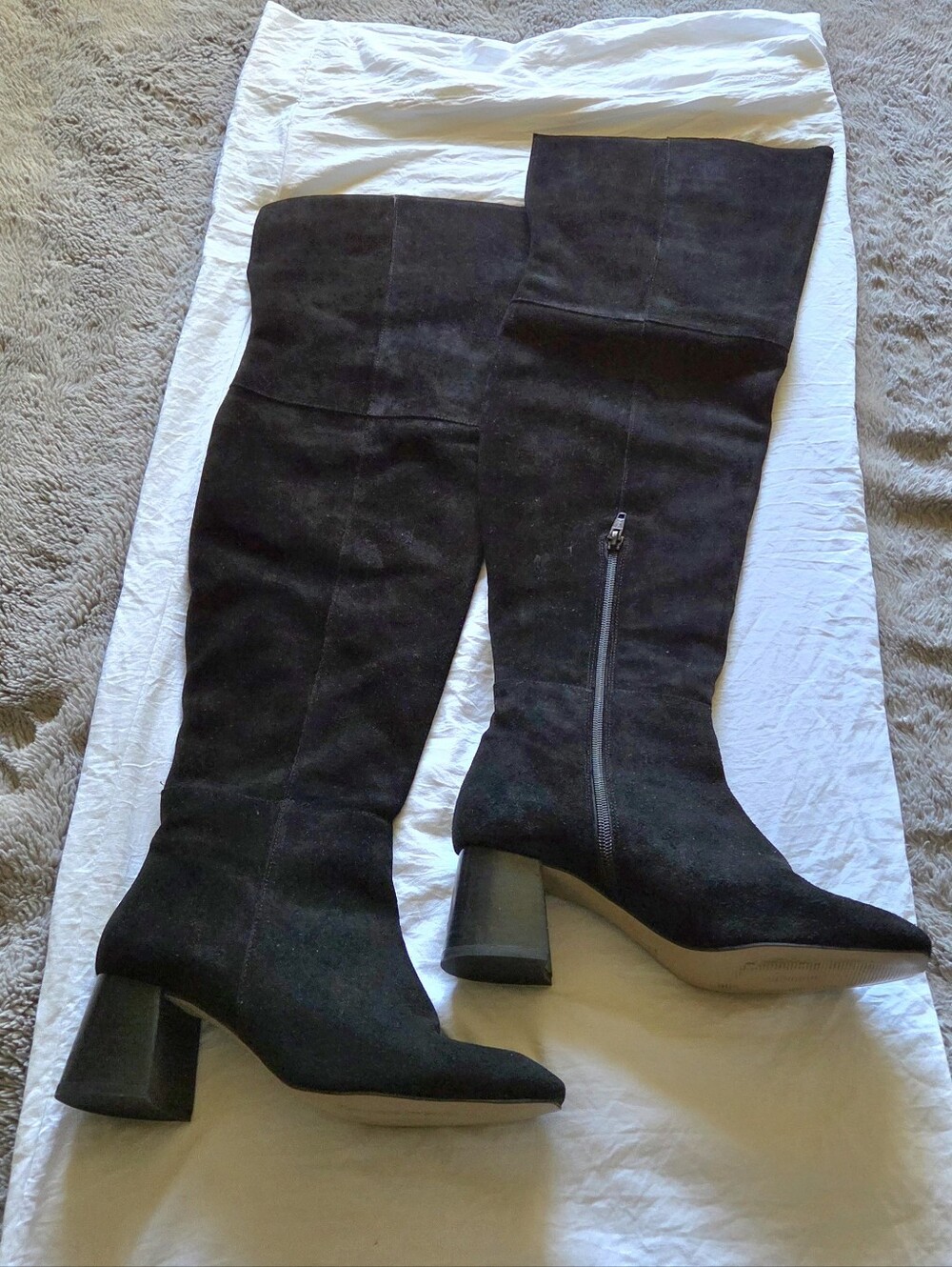 NEW L'Intervalle RIONI Black Suede Over-the-Knee Boots 7/7.5